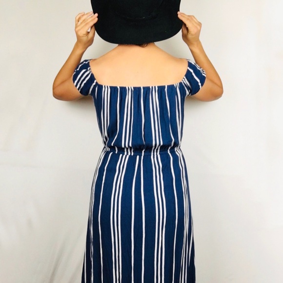 J for Justify Maxie Romper Striped Blue and White - Picture 2 of 9